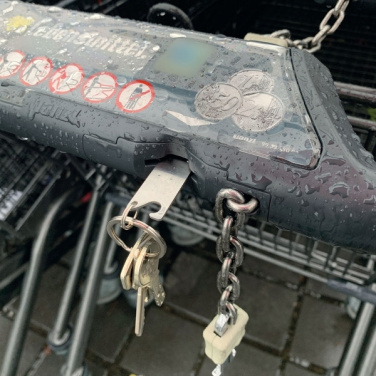 Logotrade promotional item picture of: Keyring with shopping cart chip STICKIT